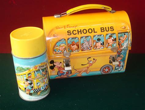 metal school bus lunch box|disney lunch boxes for sale.